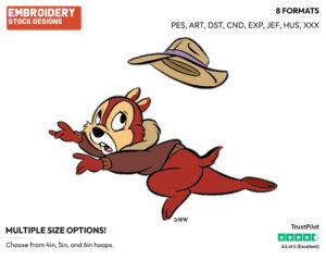 Chip Running - Chip n Dale - Rescue Rangers - TV Shows - Disney Embroidery Design in 3 sizes & 8 formats