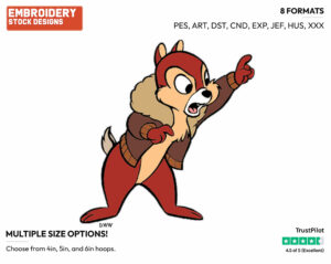 Chip - Chip n Dale - Rescue Rangers - TV Shows - Disney Embroidery Design in 3 sizes & 8 formats