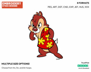 Dale - Chip n Dale - Rescue Rangers - TV Shows - Disney Embroidery Design in 3 sizes & 8 formats