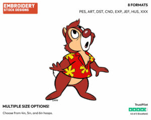 Dale Looking Up - Chip n Dale - Rescue Rangers - TV Shows - Disney Embroidery Design in 3 sizes & 8 formats