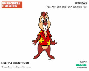 Dale - Chip n Dale - Rescue Rangers - TV Shows - Disney Embroidery Design in 3 sizes & 8 formats