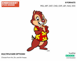 Dale - Chip n Dale - Rescue Rangers - TV Shows - Disney Embroidery Design in 3 sizes & 8 formats
