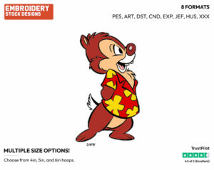 Dale - Chip n Dale - Rescue Rangers - TV Shows - Disney Embroidery Design in 3 sizes & 8 formats