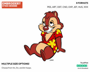 Dale - Chip n Dale - Rescue Rangers - TV Shows - Disney Embroidery Design in 3 sizes & 8 formats