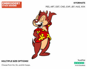 Dale - Chip n Dale - Rescue Rangers - TV Shows - Disney Embroidery Design in 3 sizes & 8 formats