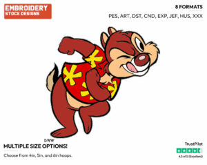 Dale - Chip n Dale - Rescue Rangers - TV Shows - Disney Embroidery Design in 3 sizes & 8 formats