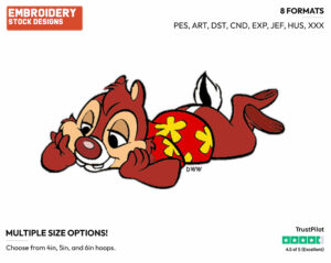 Dale - Chip n Dale - Rescue Rangers - TV Shows - Disney Embroidery Design in 3 sizes & 8 formats