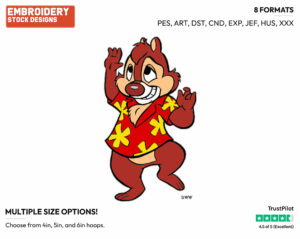 Dale - Chip n Dale - Rescue Rangers - TV Shows - Disney Embroidery Design in 3 sizes & 8 formats