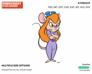 Gadget With Her Arms Crossed - Chip n Dale - Rescue Rangers - TV Shows - Disney Embroidery Design in 3 sizes & 8 formats