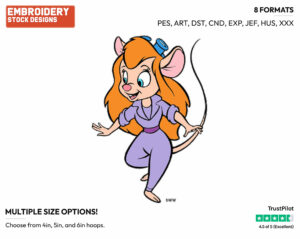 Gadget - Chip n Dale - Rescue Rangers - TV Shows - Disney Embroidery Design in 3 sizes & 8 formats