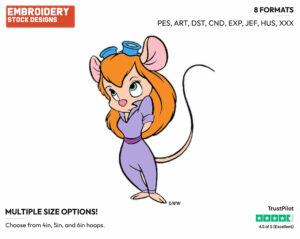 Gadget - Chip n Dale - Rescue Rangers - TV Shows - Disney Embroidery Design in 3 sizes & 8 formats