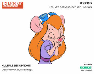 Gadget Laughing - Chip n Dale - Rescue Rangers - TV Shows - Disney Embroidery Design in 3 sizes & 8 formats