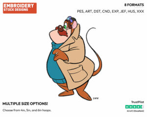 Monterey Jack Side View - Chip n Dale - Rescue Rangers - TV Shows - Disney Embroidery Design in 3 sizes & 8 formats