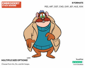 Monterey Jack - Chip n Dale - Rescue Rangers - TV Shows - Disney Embroidery Design in 3 sizes & 8 formats