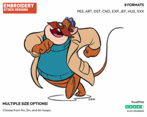 Monterey Jack - Chip n Dale - Rescue Rangers - TV Shows - Disney Embroidery Design in 3 sizes & 8 formats