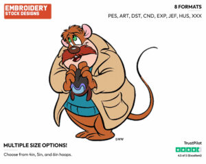 Monterey Jack - Chip n Dale - Rescue Rangers - TV Shows - Disney Embroidery Design in 3 sizes & 8 formats