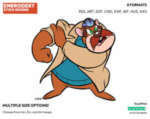 Monterey Jack - Chip n Dale - Rescue Rangers - TV Shows - Disney Embroidery Design in 3 sizes & 8 formats