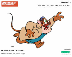 Monterey Jack Running - Chip n Dale - Rescue Rangers - TV Shows - Disney Embroidery Design in 3 sizes & 8 formats