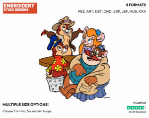 Chip, Dale, Gadget, Monterey Jack - Chip n Dale - Rescue Rangers - TV Shows - Disney Embroidery Design in 3 sizes & 8 formats