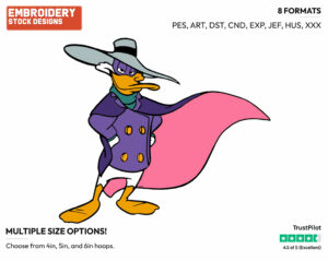 Darkwing Duck - Darkwing Duck - TV Shows - Disney Embroidery Design in 3 sizes & 8 formats