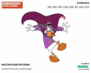 Darkwing Duck - Darkwing Duck - TV Shows - Disney Embroidery Design in 3 sizes & 8 formats