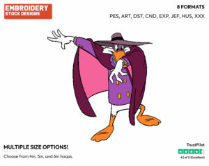 Darkwing Duck - Darkwing Duck - TV Shows - Disney Embroidery Design in 3 sizes & 8 formats