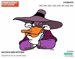 Darkwing Duck - Darkwing Duck - TV Shows - Disney Embroidery Design in 3 sizes & 8 formats