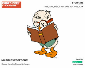 Honker Reading A Book - Darkwing Duck - TV Shows - Disney Embroidery Design in 3 sizes & 8 formats