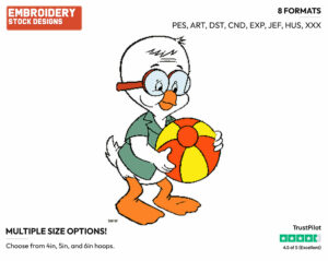 Honker Holding A Beach Ball - Darkwing Duck - TV Shows - Disney Embroidery Design in 3 sizes & 8 formats