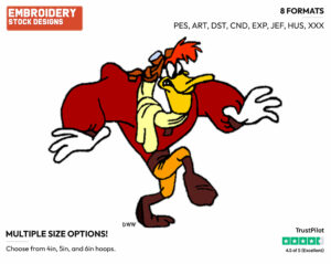 Launchpad Mcquack - Darkwing Duck - TV Shows - Disney Embroidery Design in 3 sizes & 8 formats