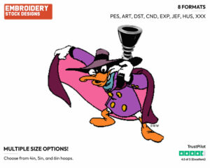 Darkwing Duck - Darkwing Duck - TV Shows - Disney Embroidery Design in 3 sizes & 8 formats
