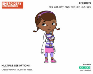 Doc Mcstuffins - Doc McStuffins - TV Shows - Disney Embroidery Design in 3 sizes & 8 formats