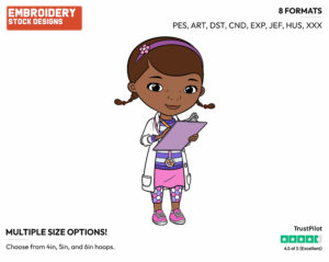 Doc Mcstuffins, Clipboard - Doc McStuffins - TV Shows - Disney Embroidery Design in 3 sizes & 8 formats