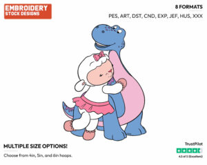 Lambie Hugging Bronto - Doc McStuffins - TV Shows - Disney Embroidery Design in 3 sizes & 8 formats