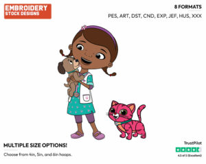 Doc Mcstuffins, Whispers, Findo - Doc McStuffins - TV Shows - Disney Embroidery Design in 3 sizes & 8 formats