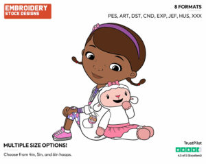 Doc Mcstuffins, Lambie - Doc McStuffins - TV Shows - Disney Embroidery Design in 3 sizes & 8 formats