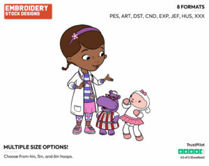 Doc Mcstuffins, Hallie, Lambie - Doc McStuffins - TV Shows - Disney Embroidery Design in 3 sizes & 8 formats