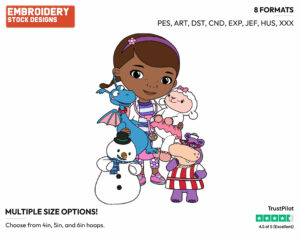 Doc Mcstuffins, Chilly, Lambie, Hallie, Stuffy - Doc McStuffins - TV Shows - Disney Embroidery Design in 3 sizes & 8 formats