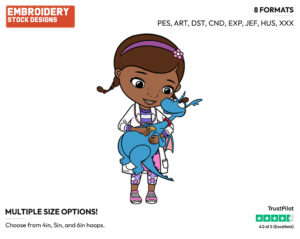 Doc Mcstuffins, Stuffy - Doc McStuffins - TV Shows - Disney Embroidery Design in 3 sizes & 8 formats
