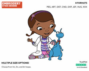 Doc Mcstuffins, Stuffy - Doc McStuffins - TV Shows - Disney Embroidery Design in 3 sizes & 8 formats