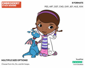 Doc Mcstuffins, Stuffy - Doc McStuffins - TV Shows - Disney Embroidery Design in 3 sizes & 8 formats