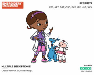 Doc Mcstuffins, Aurora, Stuffy, Lambie - Doc McStuffins - TV Shows - Disney Embroidery Design in 3 sizes & 8 formats