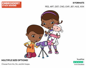 Doc Mcstuffins, Henry, Aurora, Lambie - Doc McStuffins - TV Shows - Disney Embroidery Design in 3 sizes & 8 formats