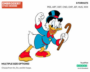 Scrooge Waving His Fist Angrily - Ducktales - Classic - TV Shows - Disney Embroidery Design in 3 sizes & 8 formats