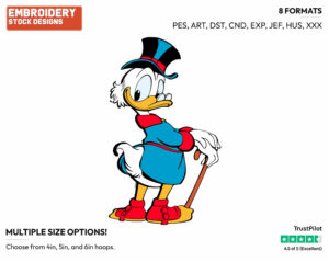 Scrooge Posing With His Cane - Ducktales - Classic - TV Shows - Disney Embroidery Design in 3 sizes & 8 formats