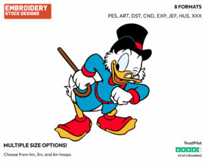 Scrooge Winking - Ducktales - Classic - TV Shows - Disney Embroidery Design in 3 sizes & 8 formats