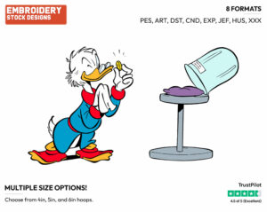 Scrooge Examining His Number One Dime - Ducktales - Classic - TV Shows - Disney Embroidery Design in 3 sizes & 8 formats