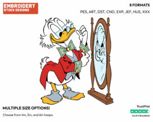 Scrooge In Front Of The Mirror - Ducktales - Classic - TV Shows - Disney Embroidery Design in 3 sizes & 8 formats