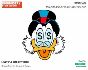 Scrooge's Face - Ducktales - Classic - TV Shows - Disney Embroidery Design in 3 sizes & 8 formats