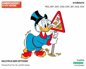 Scrooge - Ducktales - Classic - TV Shows - Disney Embroidery Design in 3 sizes & 8 formats